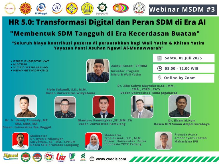 Webinar MSDM Sesi-3: Human Resources 5.0 – Membentuk SDM Tangguh di Era Kecerdasan Buatan