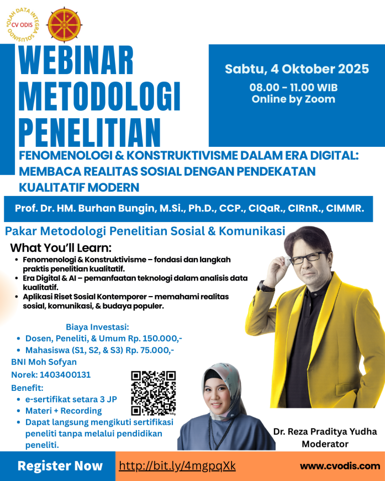 Webinar Metodologi Penelitian: Fenomenologi & Konstruktivisme dalam Era Digital