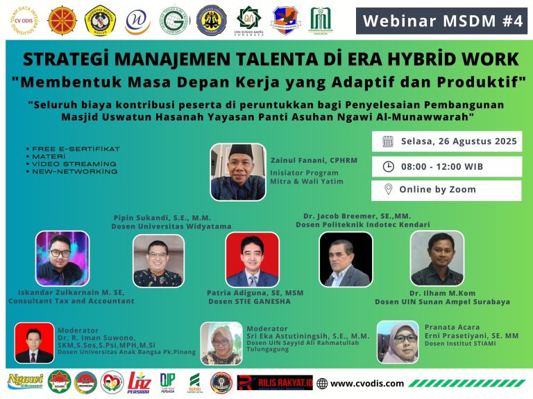 Webinar MSDM #4 Sukses Himpun Kontribusi Amal, Bedah Strategi Manajemen Talenta di Era Hybrid Work